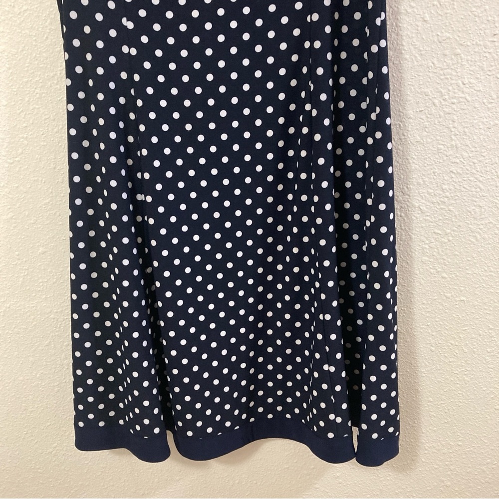 Lauren Ralph Lauren Navy Polka Dot Dress Sleeveles size 12 - Picture 4 of 16